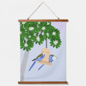 かわいいカップルよくはしゃぐパロッツロセラス 吊り下げ型タペストリー (正面)