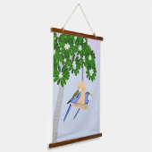 かわいいカップルよくはしゃぐパロッツロセラス 吊り下げ型タペストリー (傾斜あり)