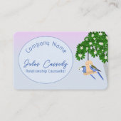 かわいいカップルよくはしゃぐパロットブルーオーバルカウンセラー 名刺 (正面)