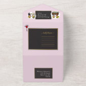 かわいいカップルオリジナルおもしろい漫画 オールインワン招待状 (外側)