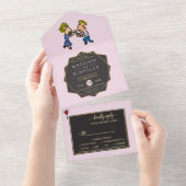 かわいいカップルオリジナルおもしろい漫画 オールインワン招待状 (貼ってはがせる)