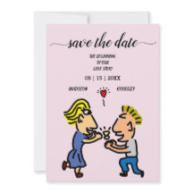 かわいいカップルカラフルオリジナル漫画アートワークカード