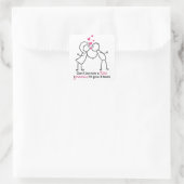 かわいいカップルキスを借りてもいいデザイン スクエアシール (バッグ)