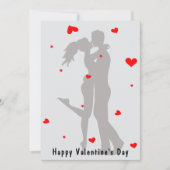 かわいいカップルキスミニマリストバレンタインデーのカード シーズンカード (正面)