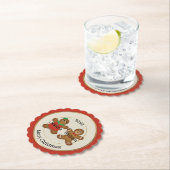 かわいいカップルジンジャーブレッドオーナメント（年付き） ペーパーコースター (インサイチュ)