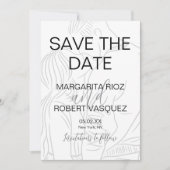 かわいいカップルスクリプトのSave the Date 招待状 (正面)