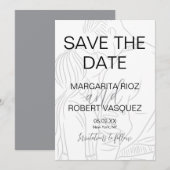 かわいいカップルスクリプトのSave the Date 招待状 (正面/裏面)