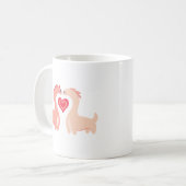 かわいいカップルドラゴンデザイン コーヒーマグカップ (正面左)