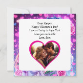 かわいいカップルパーソナライズされたアニメバレンタインデー カード (裏面)