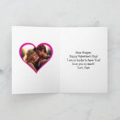 かわいいカップルパーソナライズされたアニメバレンタインデー カード (内部)