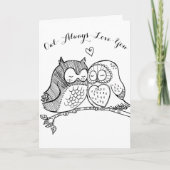 かわいいカップルフクロウはいつもあなたを愛している カード (正面)