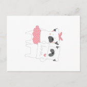 かわいいカップルフランスののブルドッグの愛 |犬の恋人 シーズンポストカード (正面)