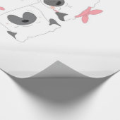 かわいいカップルフランスののブルドッグの愛 |犬の恋人 ラッピングペーパー (角)