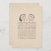 かわいいカップルモダンリハカジュアルーサルディナー招待状 招待状 (正面/裏面)