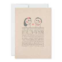 かわいいカップルモダン結婚式招待状