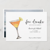 かわいいカップル写真スクリプトミニマル結婚リスト セーブザデート (正面/裏面)