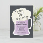 かわいいカップル女の子ベビーシャワーベビー醸造 招待状 (スタンド正面)