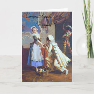 かわいいカップル婚約 カード