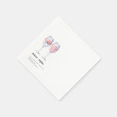 かわいいカップル結婚のワイングラス白ミニマリスト スタンダードカクテルナプキン (角)