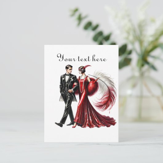 かわいいカップル追加文字 ポストカード (スタンド正面)