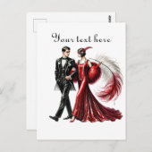 かわいいカップル追加文字 ポストカード (正面/裏面)