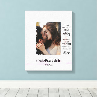 かわいいカップル カスタム写真 キャンバスプリント