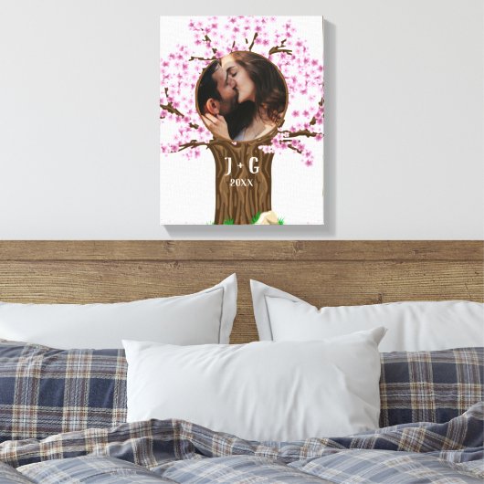 かわいいカップル カスタム写真 キャンバスプリント (インサイチュ (寝室))