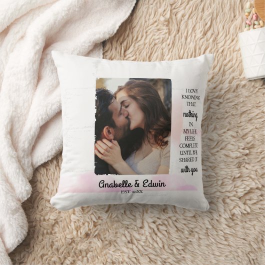 かわいいカップル カスタム写真 クッション (ブランケット)