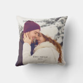 かわいいカップル カスタム写真 クッション (裏面)