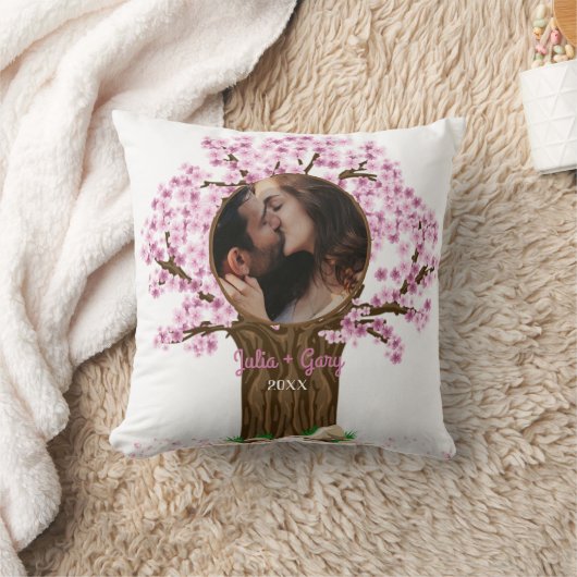 かわいいカップル カスタム写真 クッション (ブランケット)