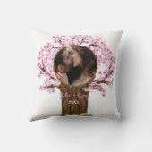 かわいいカップル カスタム写真 クッション (裏面)