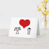 かわいいカップル カード (黄色い花)