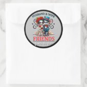 かわいいカップル スカル  ラウンドシール (バッグ)