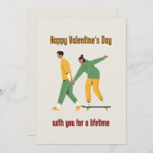 かわいいカップル バレンタインデー シーズンカード (正面/裏面)