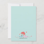 かわいいカップル ラブバード ベビーシャワー 招待状 (裏面)