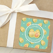 かわいいカップルavcudleアボカドスおもしろい結婚式の引き出物 スクエアシール