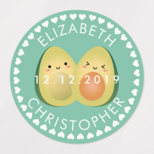 かわいいカップルavcudleアボカドスおもしろい結婚式の引き出物 ラベル