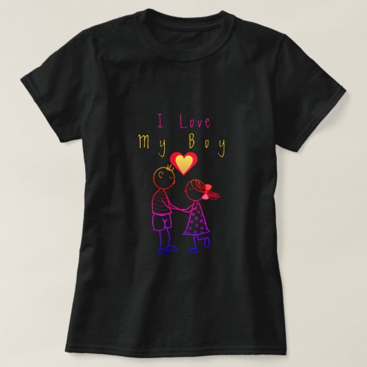かわいいカップルTシャツ – カスタマイズ可能 Tシャツ (デザイン正面)