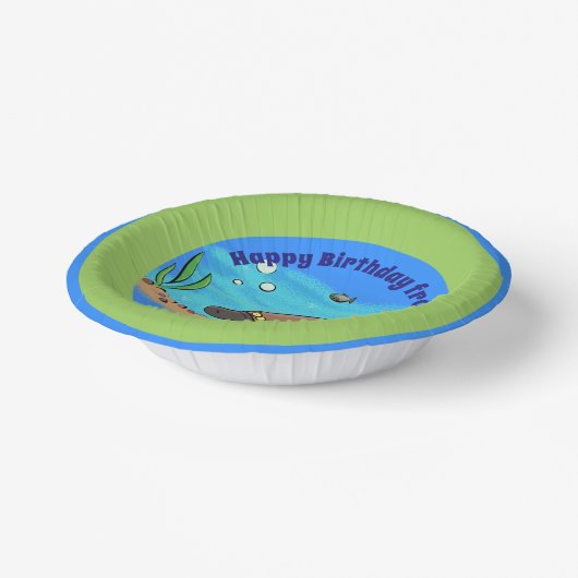 かわいいカトメ水中カートゥーン紙プレート ペーパーボウル (傾斜あり)