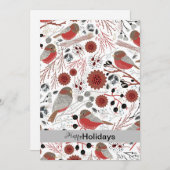 かわいいカナダカッコウ 赤とグレー シーズンカード (正面/裏面)