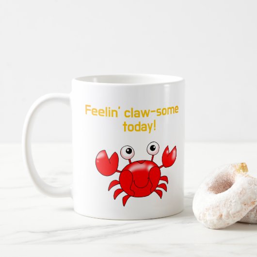 かわいいカニおもしろいデザイン海好き コーヒーマグカップ (ドーナツ)