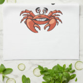 "かわいいカニとのCrabby"タイポグラフィがあないで下さい キッチンタオル (折り畳み)