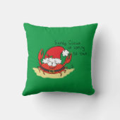 かわいいカニのクリスマスおもしろいホリデーサンタカートゥー クッション (裏面)