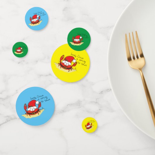 かわいいカニのクリスマスおもしろいホリデーサンタカートゥー コンフェッティ (グループ)