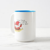 かわいいカニのクリスマスおもしろいホリデーサンタカートゥー ツートーンマグカップ (正面左)