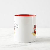かわいいカニのクリスマスおもしろいホリデーサンタカートゥー ツートーンマグカップ (中央)