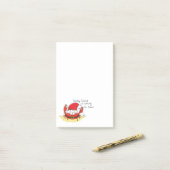 かわいいカニのクリスマスおもしろいホリデーサンタカートゥー ポストイット (デスク上)