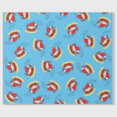 かわいいカニのクリスマスおもしろいホリデーサンタカートゥー ラッピングペーパー (フラット)