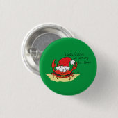 かわいいカニのクリスマスおもしろいホリデーサンタカートゥー 缶バッジ (正面&裏面)