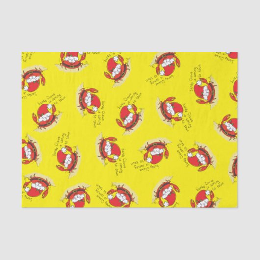 かわいいカニのクリスマスおもしろいホリデーサンタカートゥー 薄葉紙 (正面)